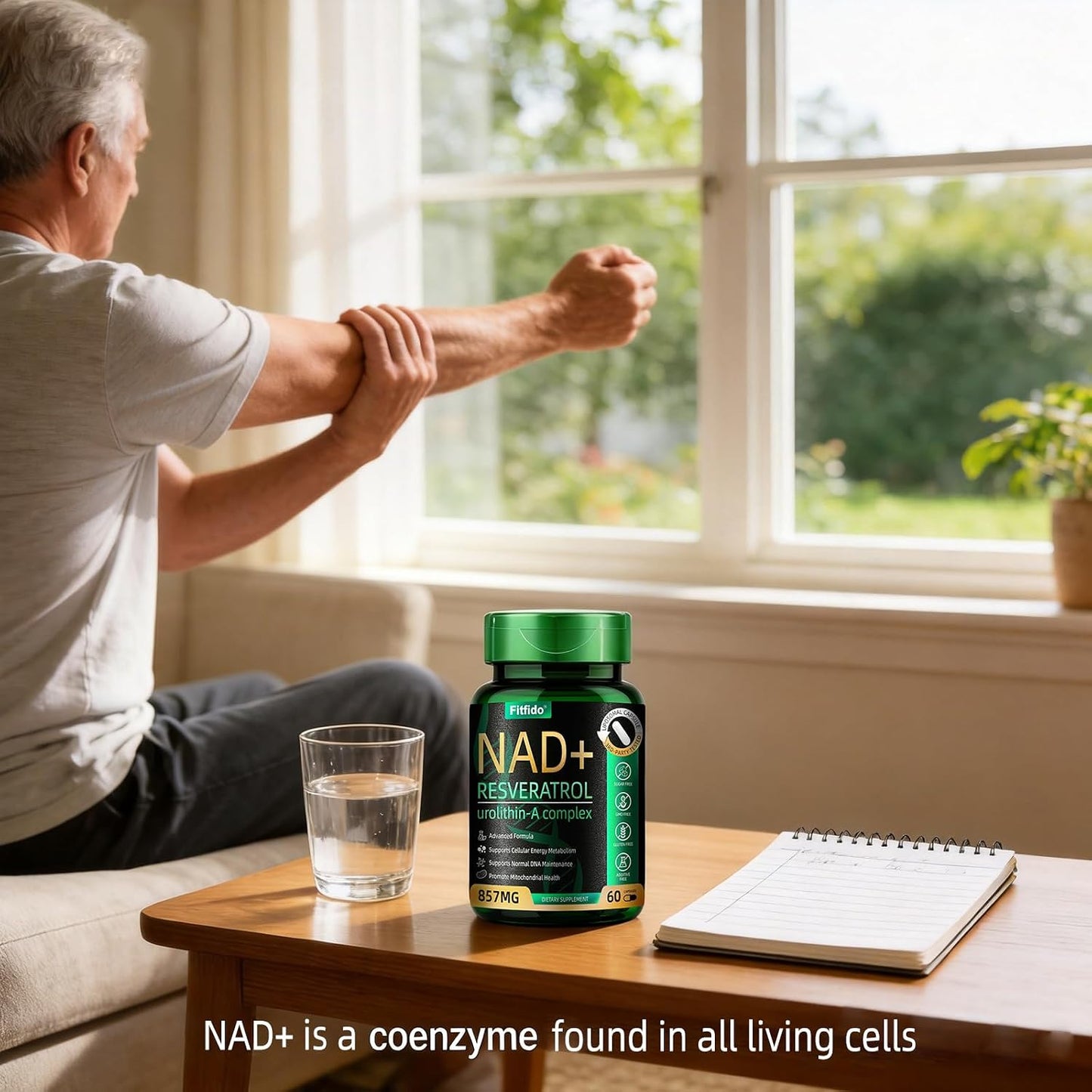 Liposomal NAD+ Resveratrol 400mg with Urolithin A, 60 Capsules | Enhanced Absorption with Urolithin-A & CoQ10, Supports Cellular Energy & DNA Maintenance, Non-GMO, Gluten Free