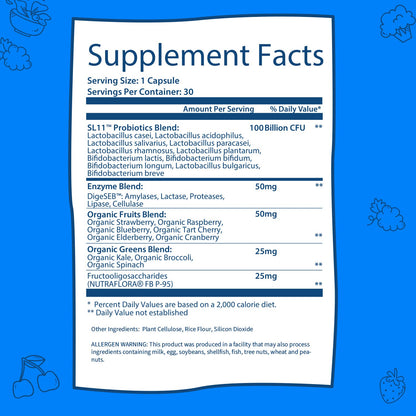 100 Billion - Probiotics and Prebiotics Supplement Pills - Digestive Enzymes and Prebiotic