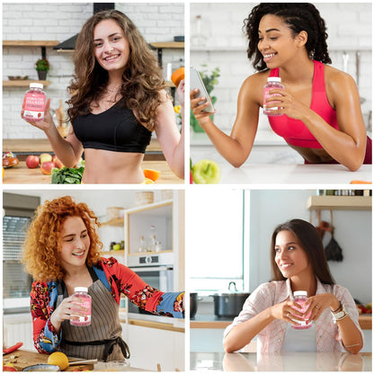 Collagen Gummies for Women, Vegan Hydrolyzed Collagen Peptides Gummies with Biotin