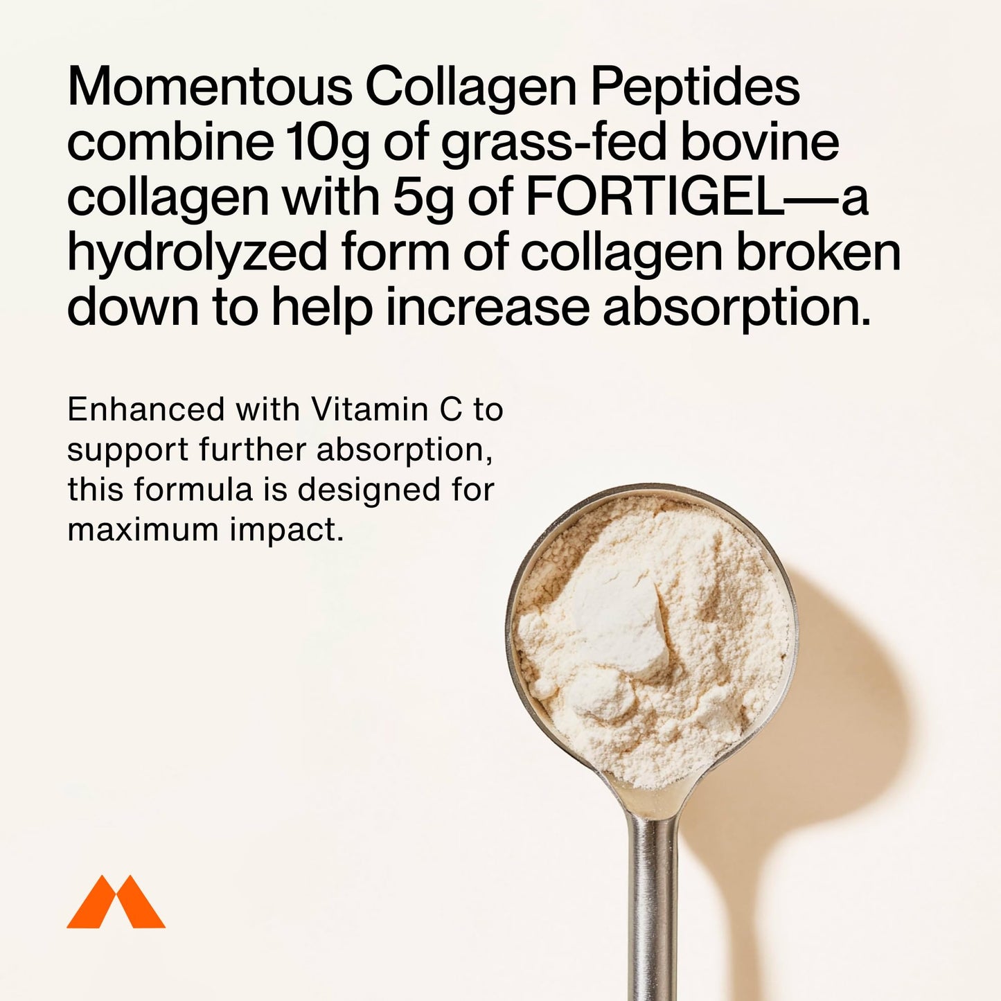 Momentous Grass-Fed Collagen Peptides Powder - Collagen Protein Powder with Fortigel & Vitamin C for Hair, Skin, Nails, & Joint Health Support - NSF Certified for Sport - Packaging May Vary