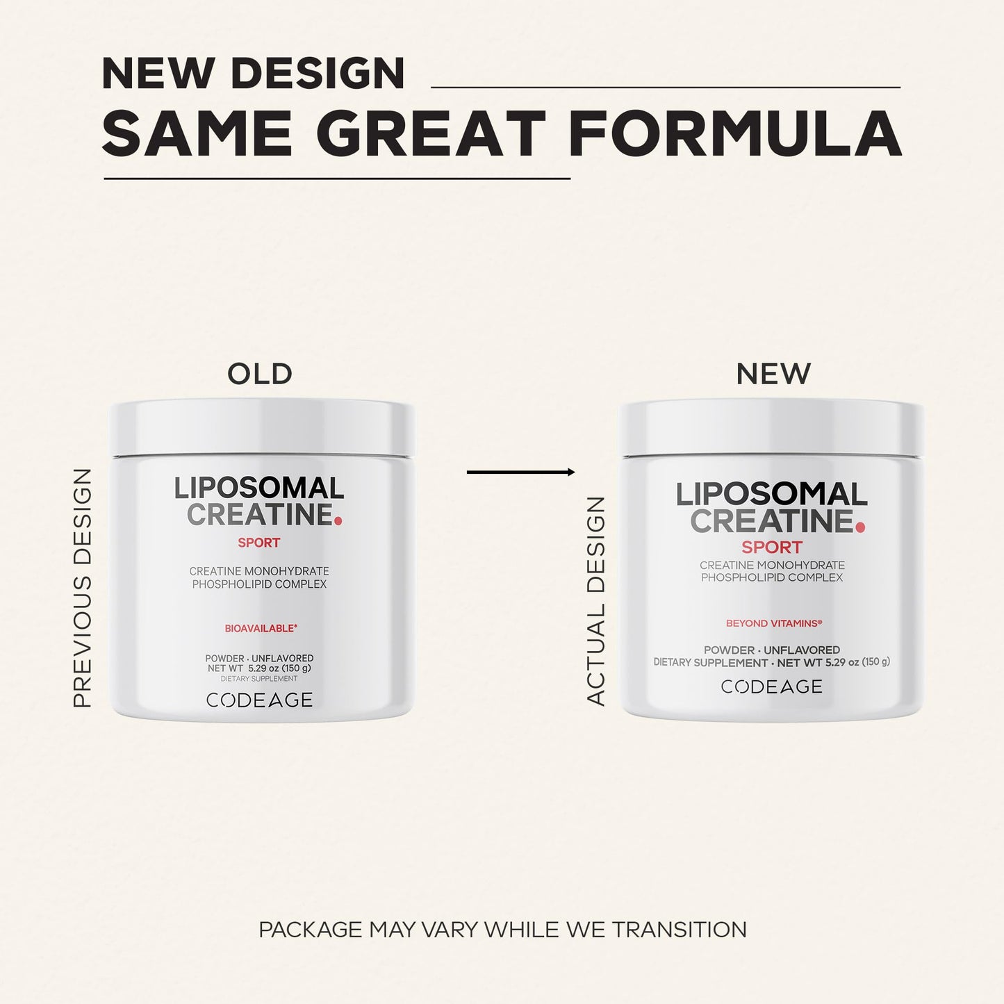 Codeage Liposomal Creatine Powder, 5000mg, Monohydrate, Unflavored, 90 SRV | Liposomal micronized creatine monohydrate, 5 g per serving, unflavored. Three-month supply. Non-GMO.