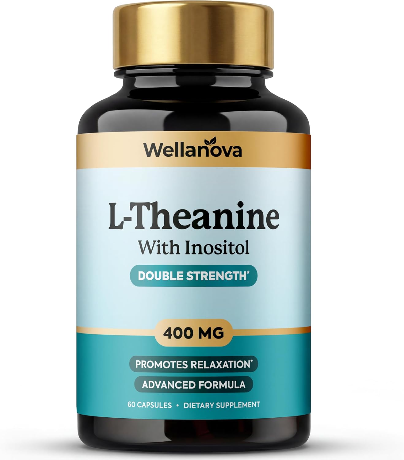 L-Theanine Supplement 400mg Double Strength – L-Theanine with Inositol | Supports Relaxation & Focus, Advanced Formula, 60 Capsules