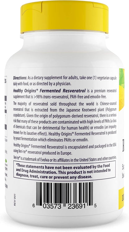 Healthy Origins Resveratrol 300 mg, Fermented, 150 Veggie Caps