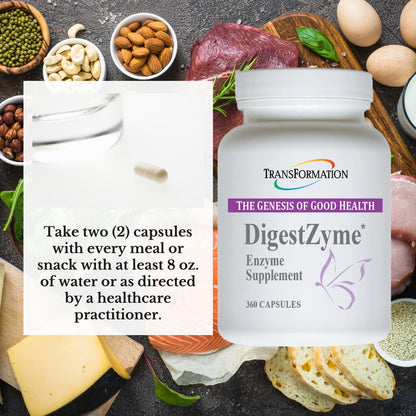 TRANSFORMATION THE GENESIS OF GOOD HEALTH Enzymes Natural DigestZyme Supplement Formula for Overall Health for Children, Nutrient Absorption, Support Digestion During Pregnancy & Lactation, 120