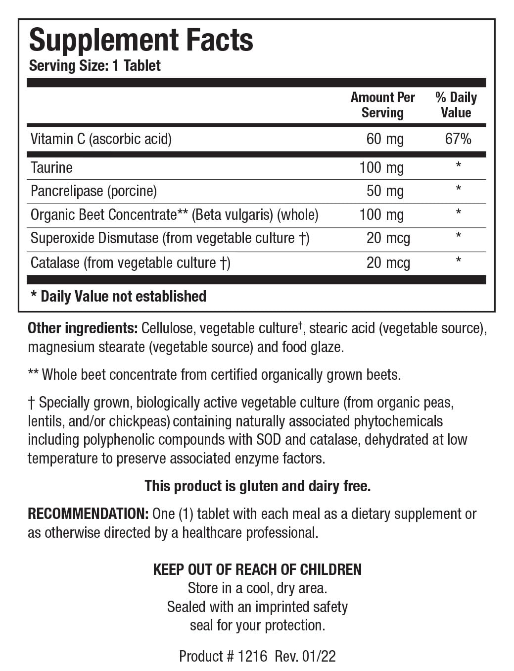 Biotics Research Beta-TCP™ - Digestive Enzymes For Women & Men -Enzymes for Digestion Supports Liver Function, Normal Bile Flow, Healthy Cholestrol, With Betaine & Organic Beet Concentrate 180 Tablets