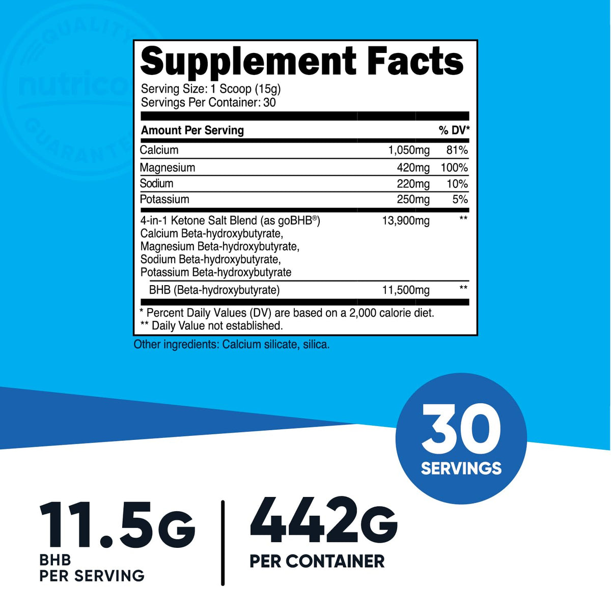 Nutricost Keto BHB Exogenous Ketones 4-in-1 (30 Servings) 12g Beta-Hydroxybutyrate