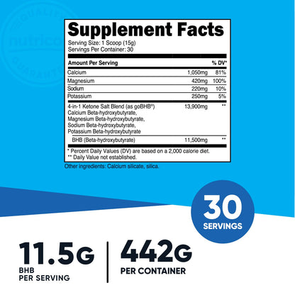 Nutricost Keto BHB Exogenous Ketones 4-in-1 (30 Servings) 12g Beta-Hydroxybutyrate