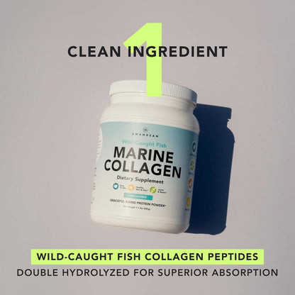 Marine Collagen Powder + Vitamin C - Perfect Skin from Within Combo. Wild-Caught Cod Fish Peptides, Liposomal VIT C Liquid 1000mg. Boost Production and Synthesis for Healthy Aging, Beauty, Wellness.