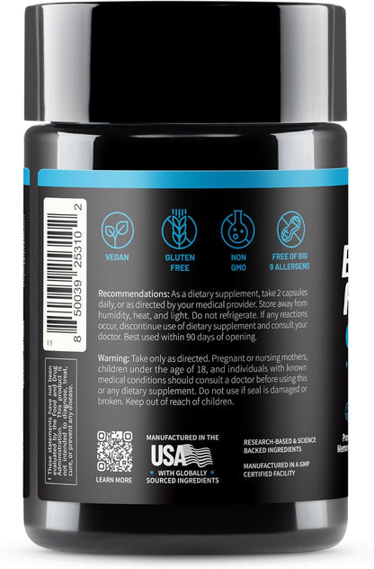 Snap Supplements Brain Booster Nootropics Supplement, 60 Vegan Capsules | Bacopa Extract, Huperzine A, Vitacholine, Ginkgo Biloba, Gluten-Free, Non-GMO, Free of Major Allergens