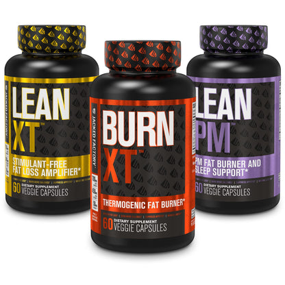 Burn-XT Thermogenic Fat Burner, Lean PM Nighttime Fat Burner & Sleep Aid