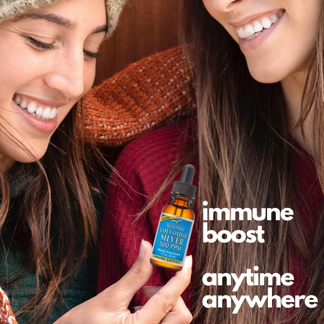 Natural Path Silver Wings Colloidal Silver 500ppm Immune Support Supplement 4 fl. oz. Dropper