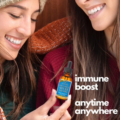 Natural Path Silver Wings Colloidal Silver 500ppm Immune Support Supplement 4 fl. oz. Dropper