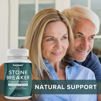 Happee Chanca Piedra Stone Breaker Kidney & Gallbladder Cleanse – Kidney Stone Dissolver & Passage Support - High Potency Phyllanthus Niruri with Magnesium, Potassium & Herbal Blend - 60 Capsules