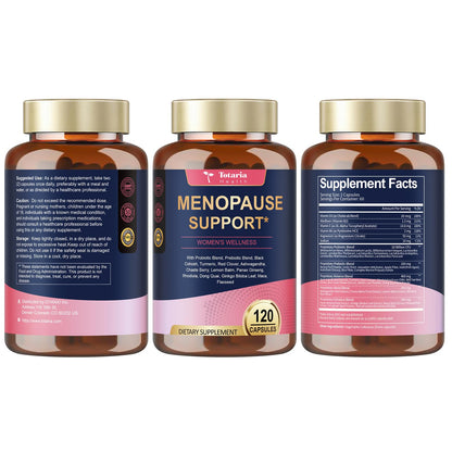 40-in-1 Menopause Supplements for Women, Multibenefit & Complete Black Cohosh for Hot Flashes, Night Sweats & Hormone Balance, w/ Probiotics, DIM, Vitex, Dong Quai, Red Clover and More, 120 Vegan Caps