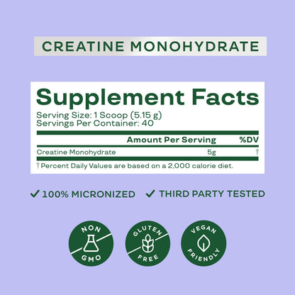 Bloom Nutrition Creatine Monohydrate Powder, Raspberry Lemon, 40 Servings | 5g Micronized Creatine, Supports Muscle Recovery, Strength, Endurance, Pre or Post Workout, Gluten Free, Non GMO