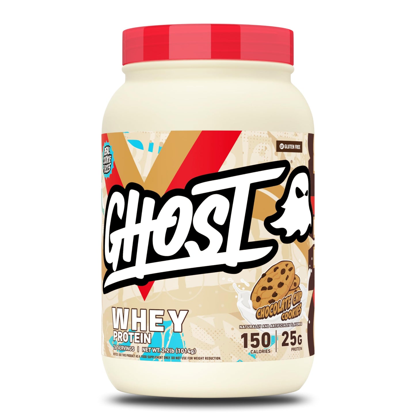 GHOST Whey Protein Powder, Cinnabon - 2LB, 25G of Protein - Cinnamon Roll Flavored Isolate, Concentrate & Hydrolyzed Whey Protein Blend - Post Workout Shakes - Soy & Gluten Free