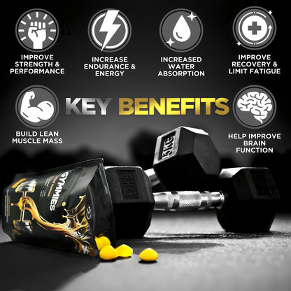 GYMMIES Creatine Monohydrate Gummies - Muscle Growth, Performance, Endurance