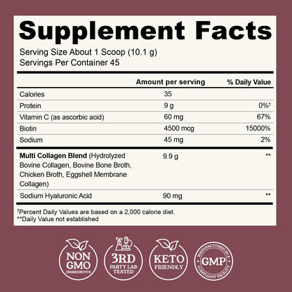 Advanced Collagen Complex Powder – VERISOL®, FORTIBONE®, & FORTIGEL® for Hair, Skin, Bone & Joint Support – Clinically Studied Ingredients – Grass-Fed Hydrolyzed Collagen Peptides – 30 Servings