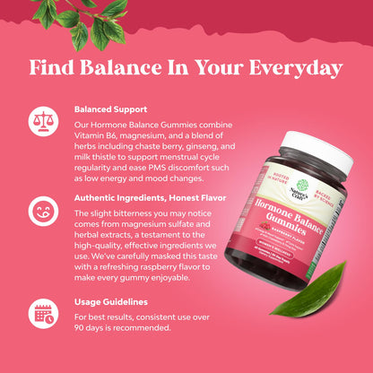 Hormone Balance for Women Gummies of All Ages - PMS Support Supplement for Women to Regulate Menstrual Cycle & Hormonal Balance Menopause & Mood Swings with Vitamin B6 & Dong Quai - 60 Chews