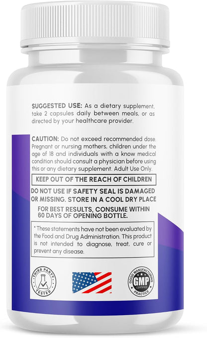 Nervelin Capsules, All Natural Nerve Supplement Pills 1-Pack, 60 Capsules
