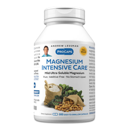 Andrew Lessman ProCaps Magnesium Intensive Care 200 mg 250 Capsules | 200 mg highly absorbable Magnesium blend. Gentle on sensitive stomachs with no additives, sodium or gluten.
