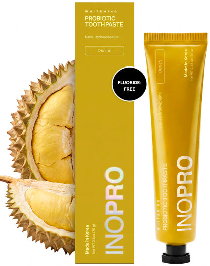INOPRO Whitening Hydroxyapatite Toothpaste with Probiotic for Sensitive Teeth, Fluoride Free Enamel Support Toothpaste, SLS Free, Baking Soda, Coconut Oil, 5oz
