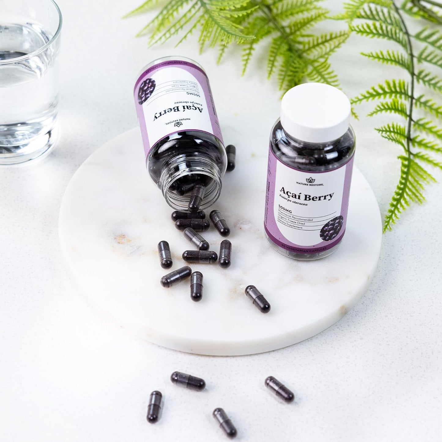 Nature Restore Organic Acai Berry Supplement, Freeze Dried, 90 Acai Berry Capsules, Non GMO, Gluten Free, Vegan