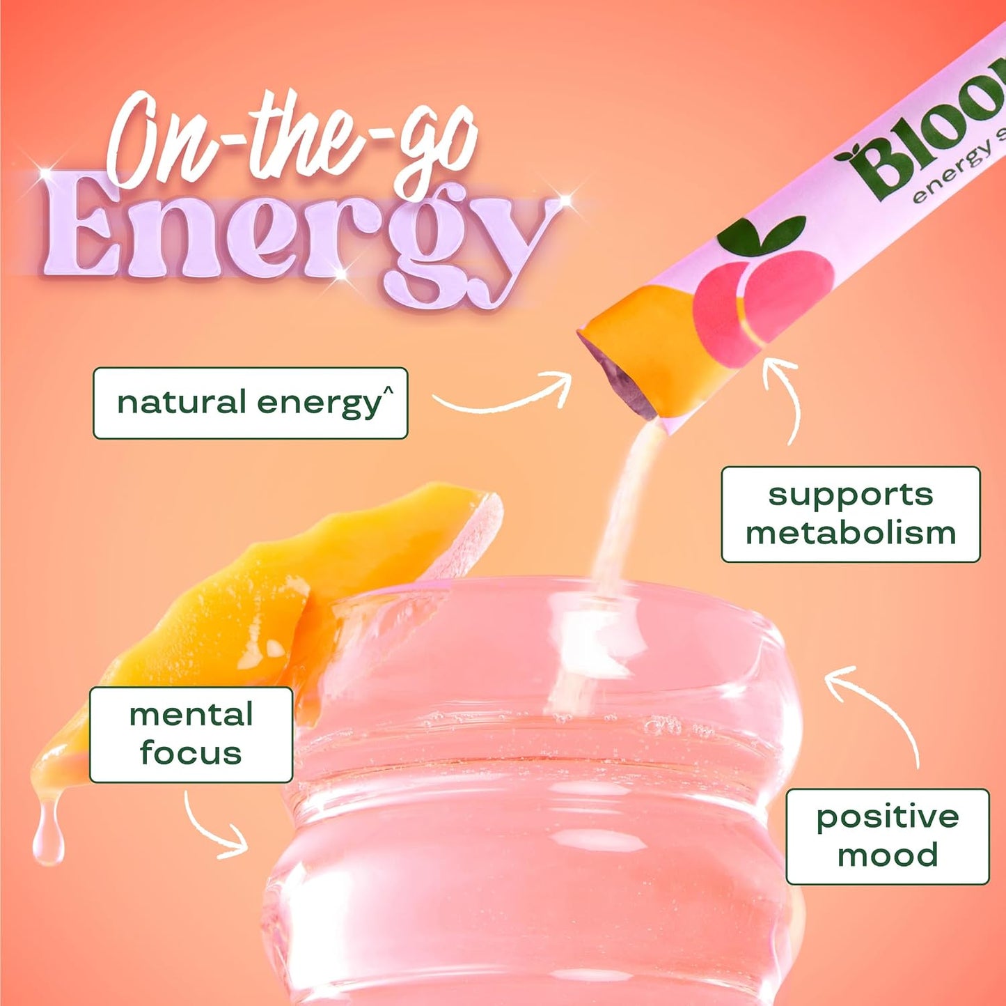 Bloom Energy Sticks Peach Mango and Hydration Sticks Rocket Blast Bundle