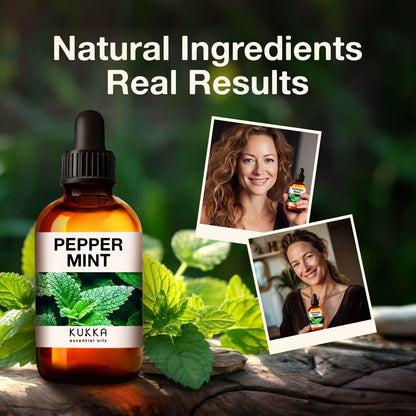 Kukka Peppermint Oil for Hair - Natural Mint Essential Oils - Premium Grade Natural Peppermint Essential Oil