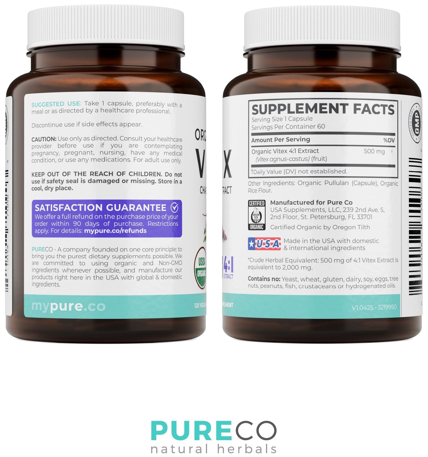 Organic Vitex Chasteberry Supplement for Women - High Strength Chaste Tree Berry Extract Supports Hormone Balance for Women from PMS to Menopause - Filler Free Vegan & Non-GMO (2 Month Supply)