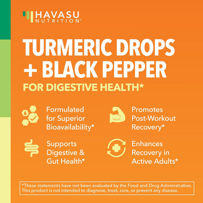 Organic Turmeric Supplement Liquid Drops, Unflavored,1 Fl Oz, 30 Servings | Liquid Turmeric with Black Pepper, USDA Certified, Vegan, Non-GMO 1000mg Curcumin for Movement and Immune Support