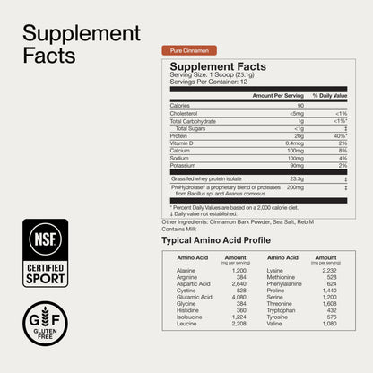 Momentous Essential Grass-Fed Whey Protein Powder - 20 g Whey Isolate Protein - NSF Certified for Sport - Gluten-Free - 25 Servings for Essential Everyday Use - Vanilla - Package May Vary