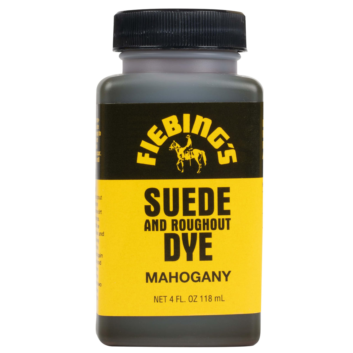 Fiebing's Black Suede Dye (4 oz) - Recolor, Brighten & Restore Suede & Roughout Leather Shoes, Furniture, Purse - Includes Wool Dauber for Easy Application - Flexible When Dry, Won't Crack or Peel