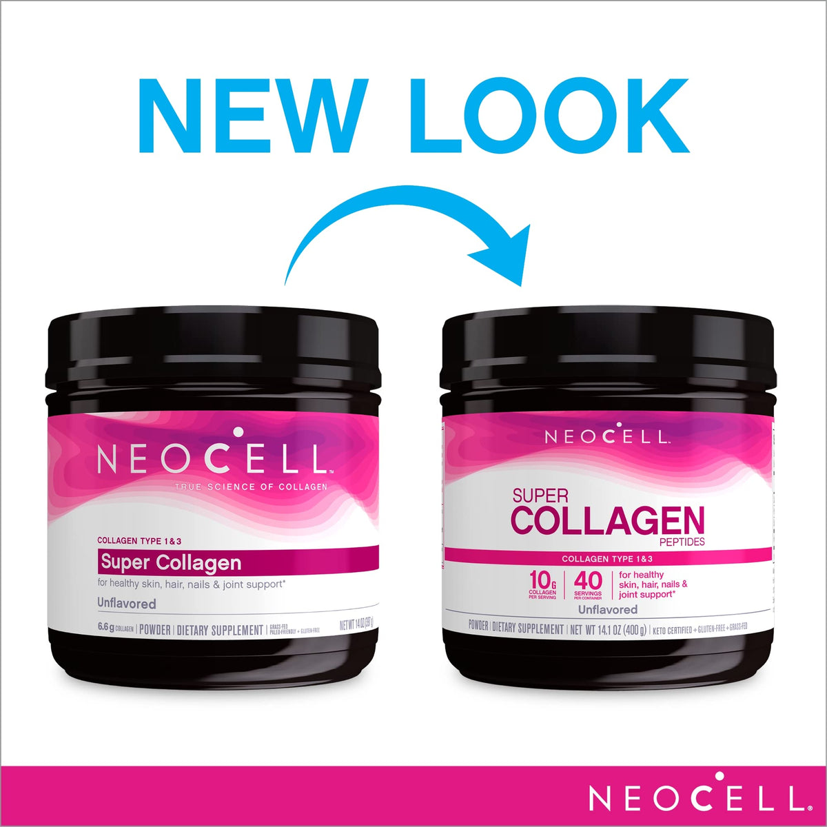 NeoCell Super Collagen Powder, 10g Collagen Peptides per Serving & Super Collagen
