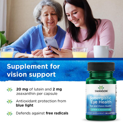Swanson Synergistic Eye Health - Lutein and Zeaxanthin Supplement