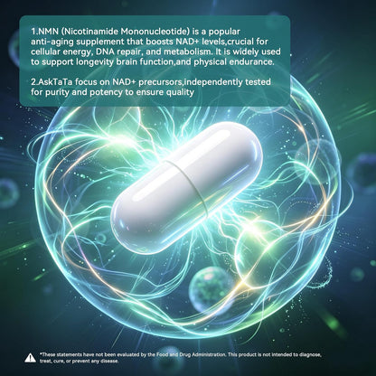 Pure NMN Supplement 60000mg,Supports Cellular Energy & NAD+ Balance,Nicotinamide Mononucleotide NAD Support for Healthy Aging,120 Capsules,60 Days Supply
