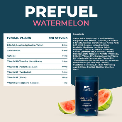 Kinetica PreFuel, Pre Workout, 5.9g Amino Acids & 2.3g BCAA's per Serving, 30 Servings
