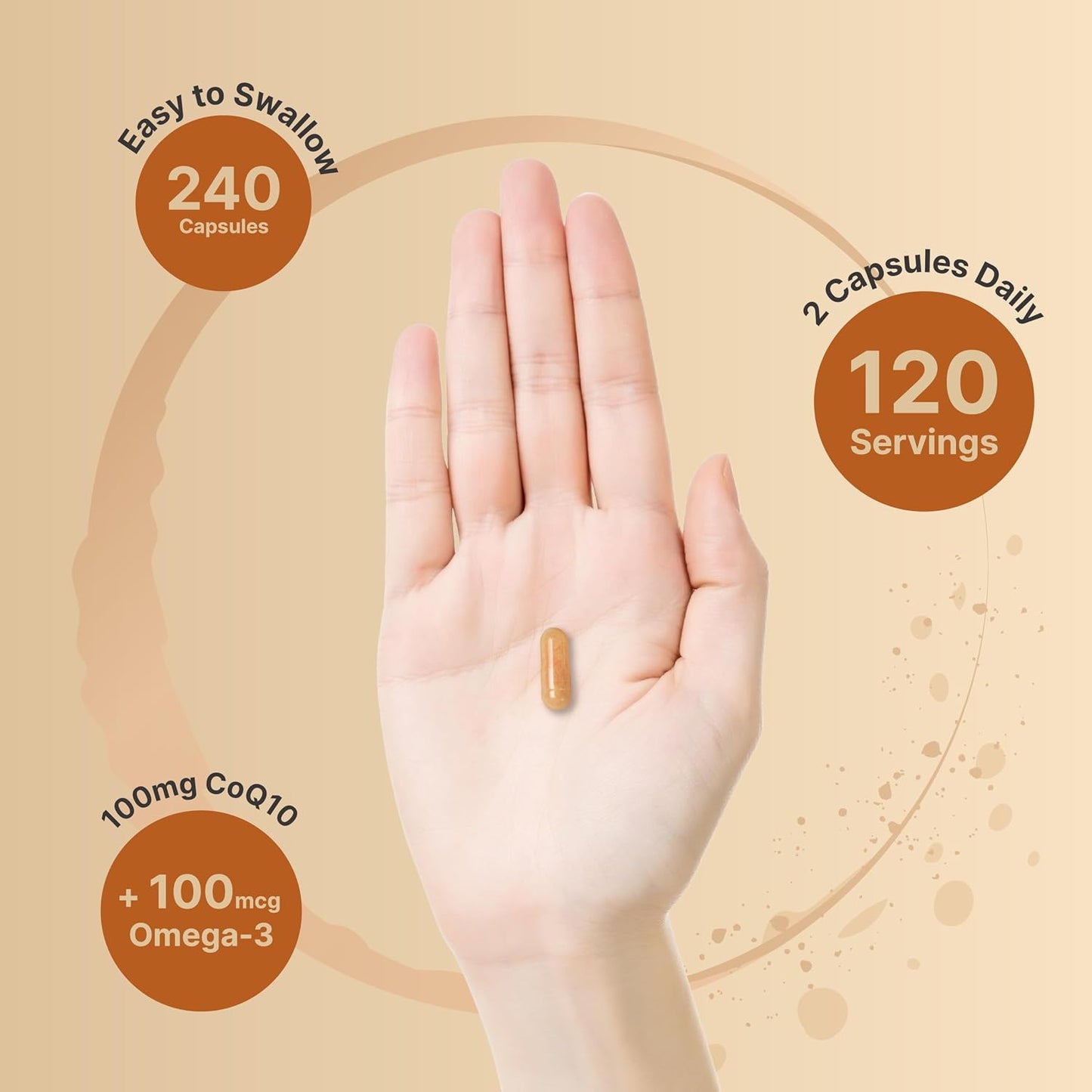 NatureBell CoQ10 100mg with Omega 3, 240 Capsules | Stable High Absorption Form – Antioxidant Support for Heart & Energy Health – Extra Strength Coenzyme Q10 Supplement