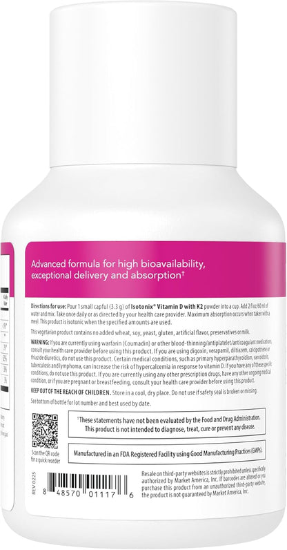 Isotonix Vitamin D3 with K2, Bone & Immune Support, 90 Servings