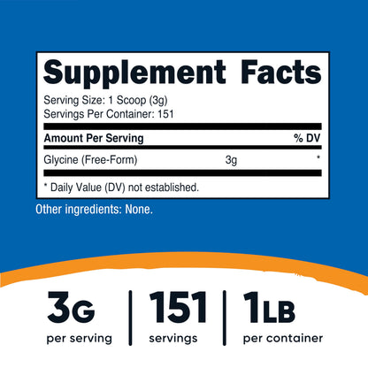 Nutricost Glycine Powder 1lb - Non-GMO, Gluten Free