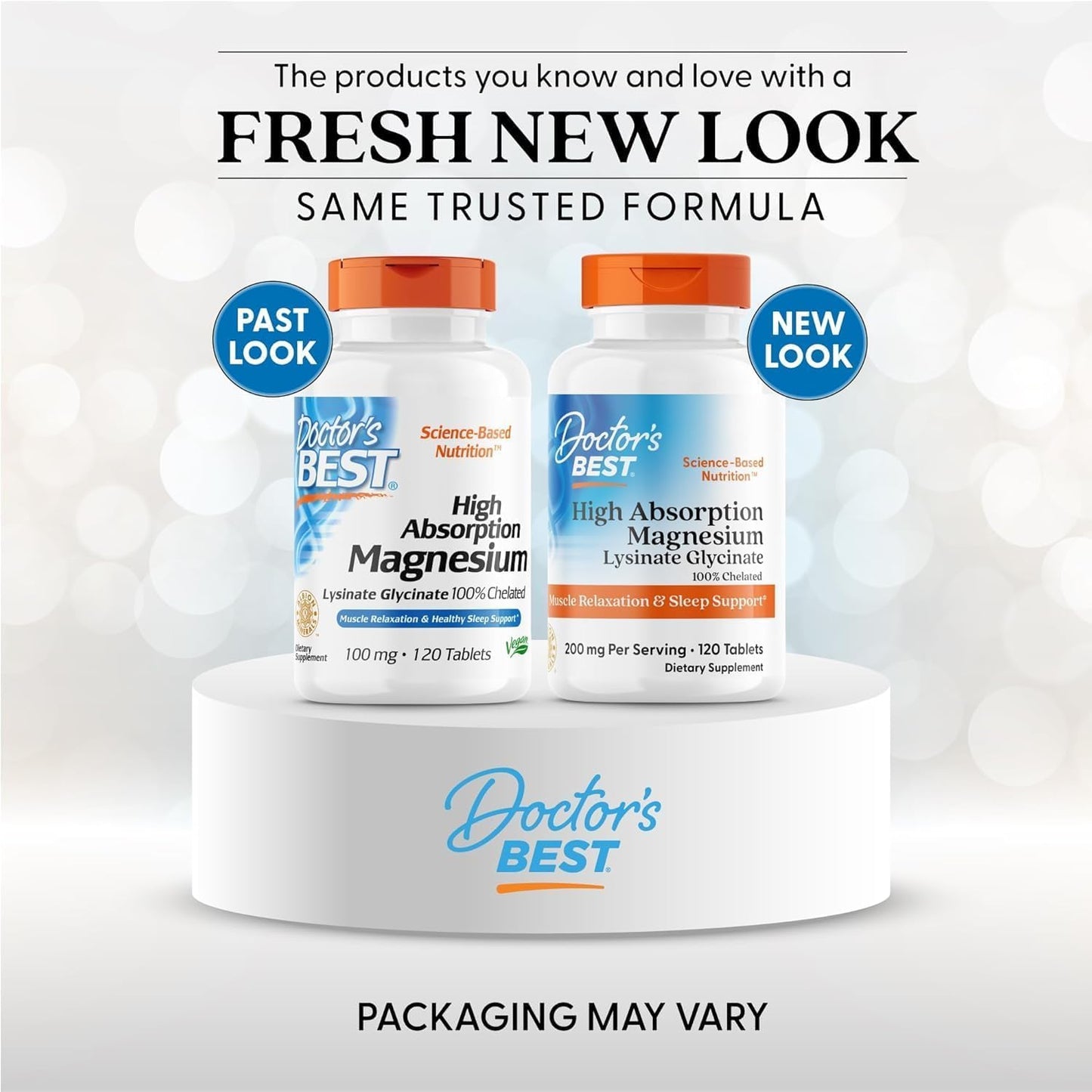 Doctor's Best High Absorption Magnesium Glycinate Lysinate Supplement for Sleep Support - Chelated Magnesium Tablets for Women & Men, 200mg per Serving, Supports Calm & Relaxation, Vegan - 240 Count