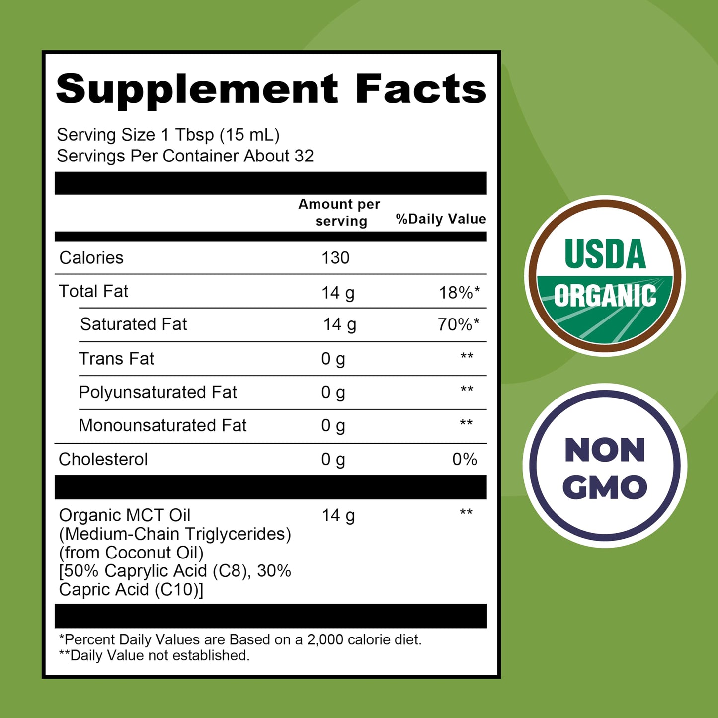 100% Coconut MCT Oil Liquid - MCT Oil C8 C10 for Sustained Mental Energy & Focus Support Great for Smoothies Salads Coffee & More - Palm Free Vegan Keto & Paleo Friendly 60+ Servings (32 Fl Oz)