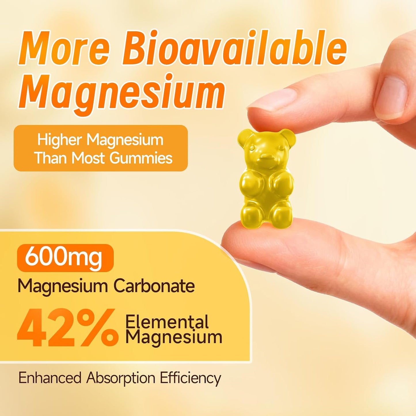Magnesium Carbonate Gummies 600mg for Adults, 14-in-1 Sugar Free Magnesium Gummies for Relaxation, Muscle, Bone, Energy and Digestive Comfort Support, Pineapple Flavor, 60 Gummies