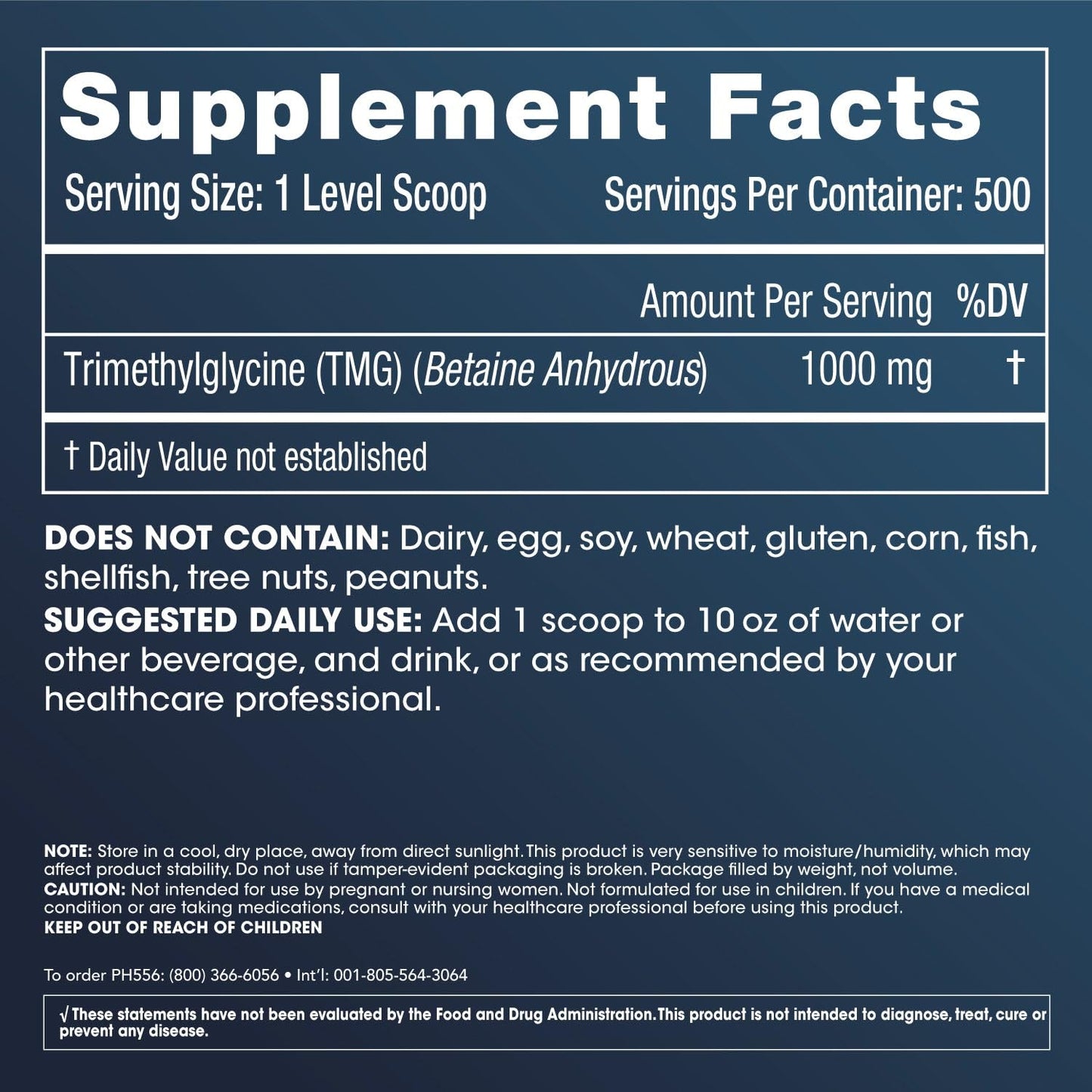 ProHealth TMG Amino Acid Blood Pressure (Trimethylglycine - Betaine Anhydrous Supplement) - Methylation Support 250 Grams Bulk Powder Longevity