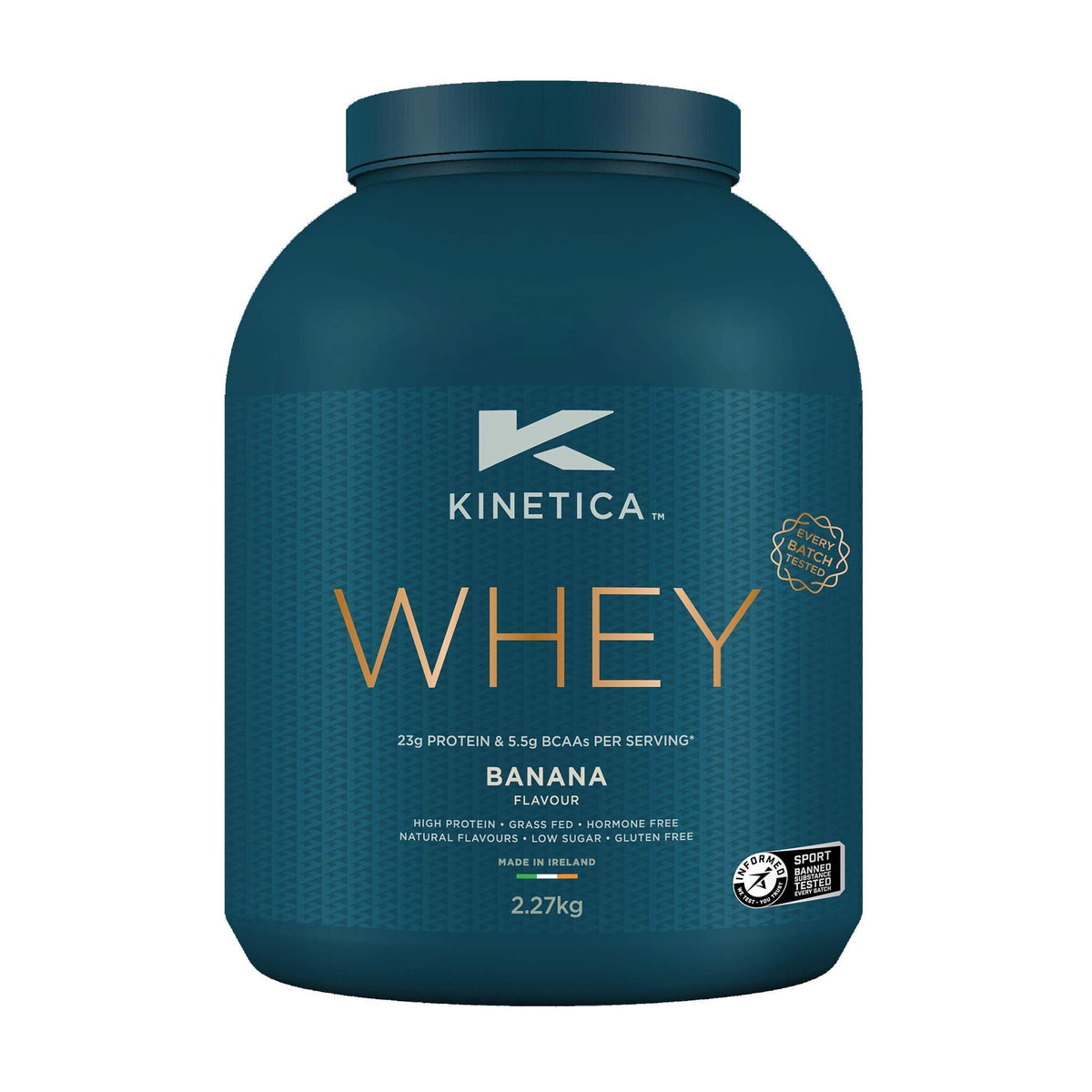 Kinetica Banana Whey Protein Powder | 2.27kg | 23g Protein per Serving | 76 Servings