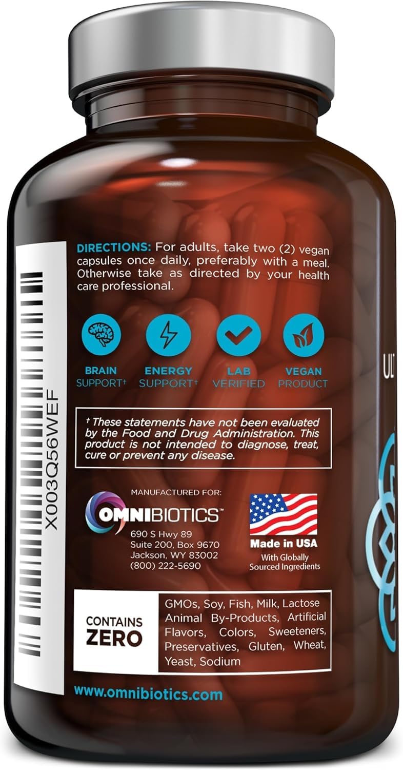 OmniBiotics Ultimate Vitamin C Supplement 2000mg – with Zinc, Elderberry Extract, and D3 – High Potency Immune Support & Collagen Booster – 120 Vegan Tablets