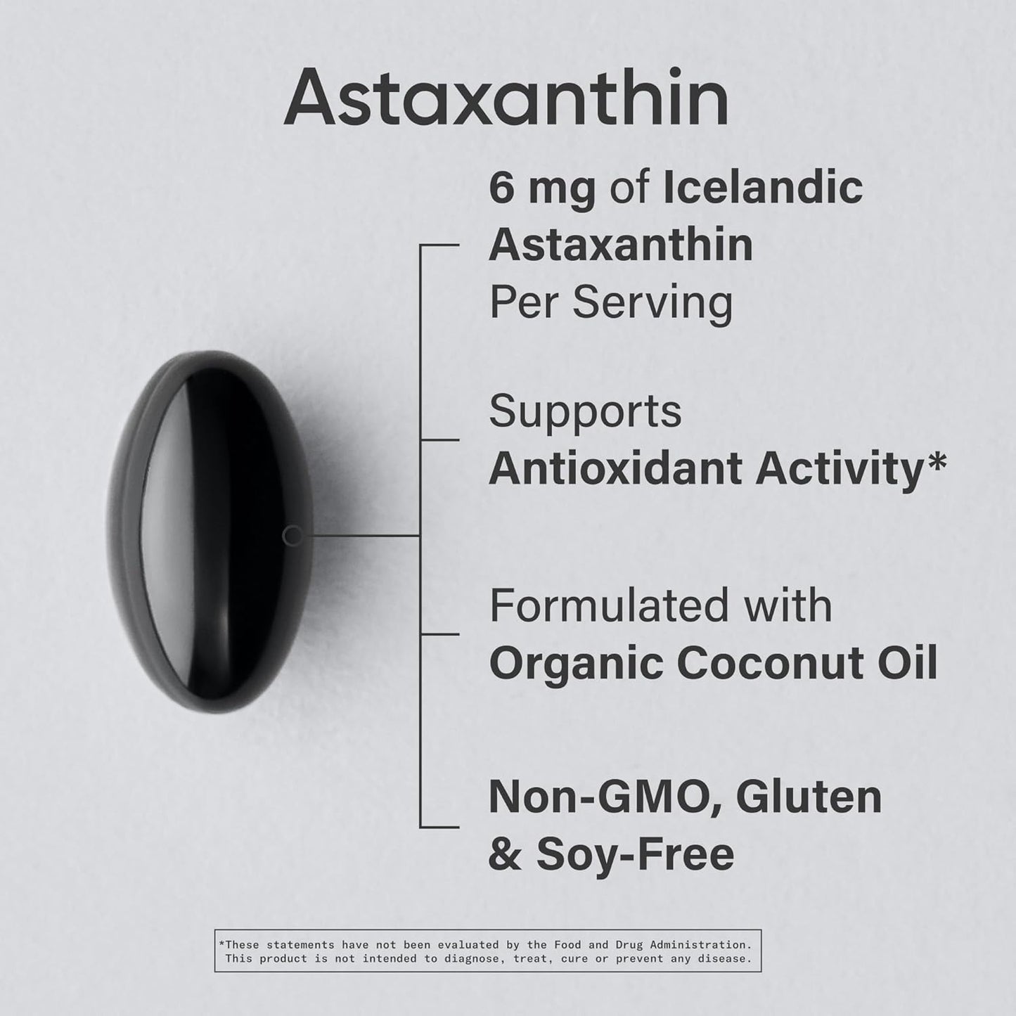 Sports Research® Icelandic Astaxanthin 6mg with Organic Coconut Oil - Antioxidant Supplement for Skin & Eye Health - Soy Free · Non-GMO · Gluten Free - 120 Softgels