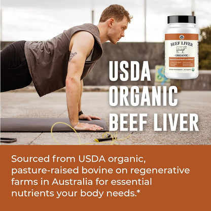 Left Coast Performance Beef Organ Supplement for Women + Organic Beef Liver Capsules - Organic Nutrient Dense Superfood for Overall Energy, Health, & Wellness - No Fillers, Freeze Dried Supplements