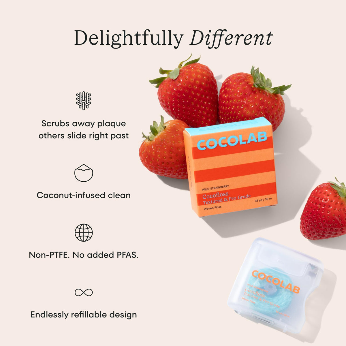 Cocofloss Expanding Woven Dental Floss by COCOLAB, Mint Scent, 1-Pack