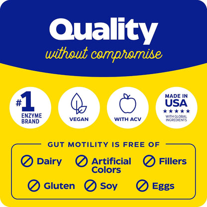 Enzymedica Gut Motility with Apple Cider Vinegar, Artichoke, 30 Caps | Supports digestive movement with ginger and botanical extracts